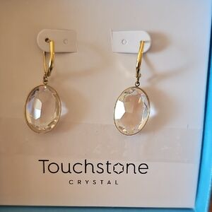 Touchstone Crystal Gold and White Earrings